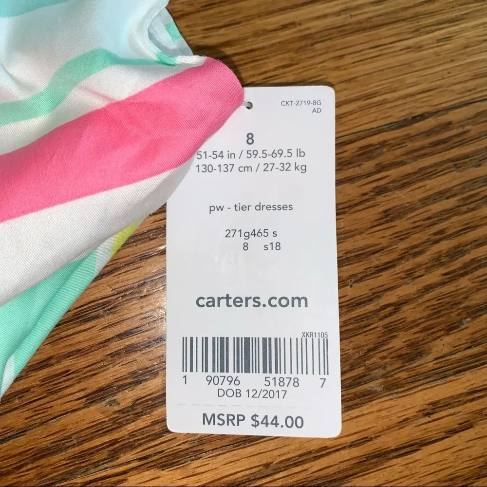Carter’s Striped Rosette Sleeveless Dress size 8